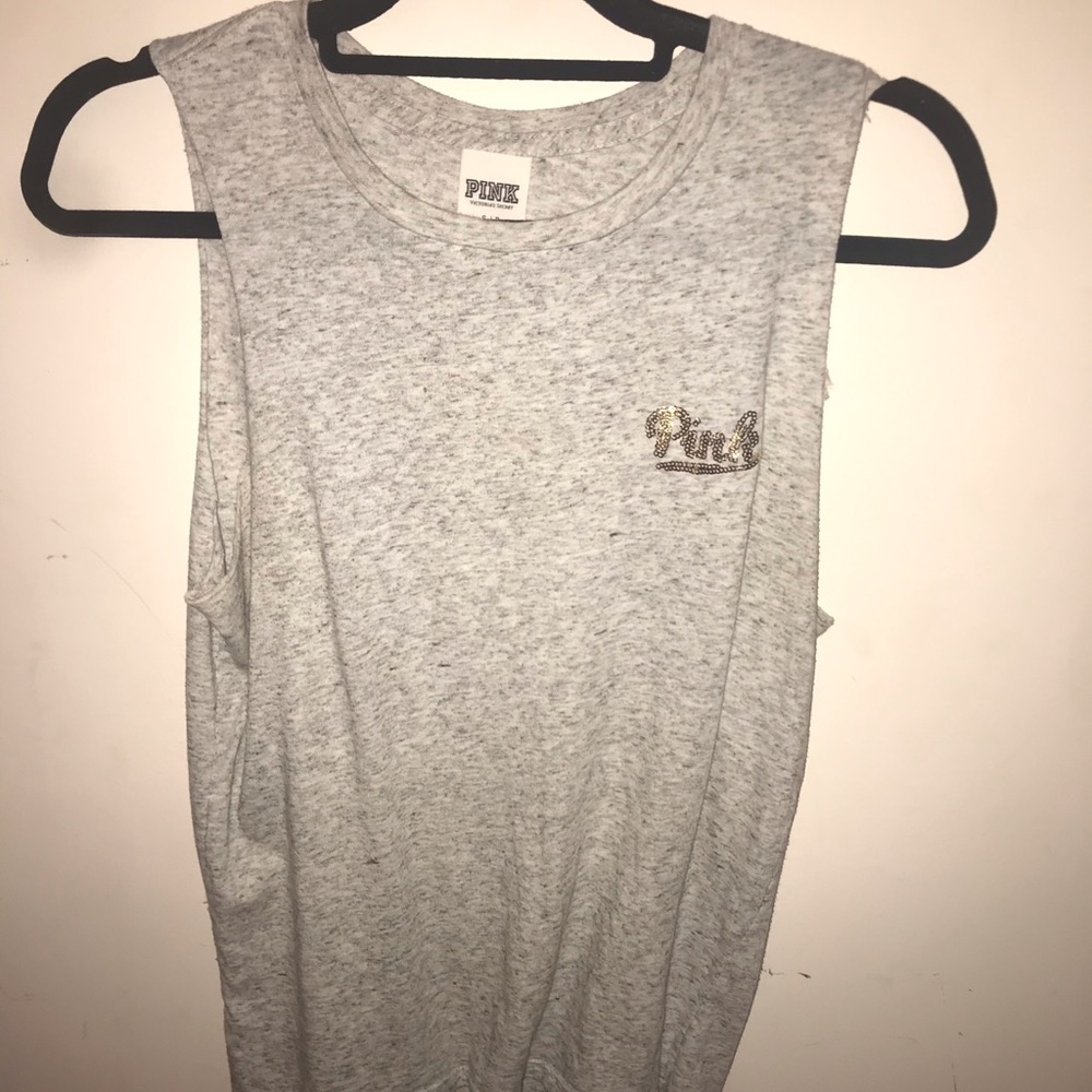 Victoria Secret Pink Sequenced Muscle Tank Top